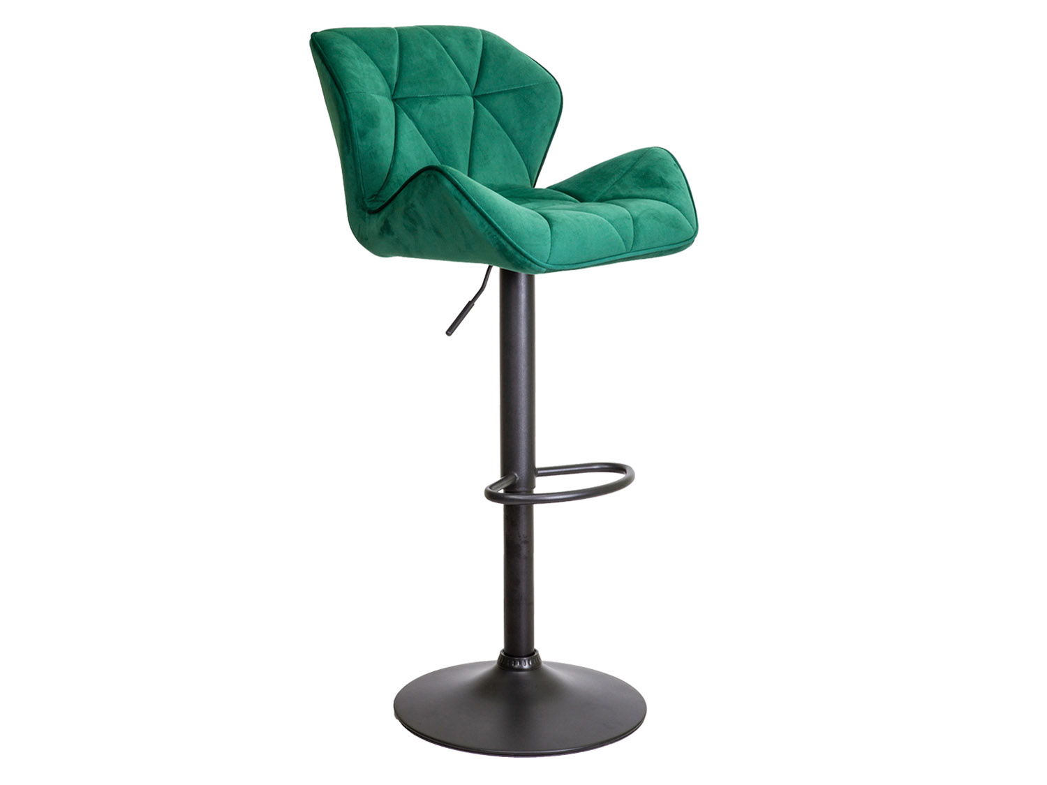 Барный стул Берлин Зеленый, велюр / Черный, металл