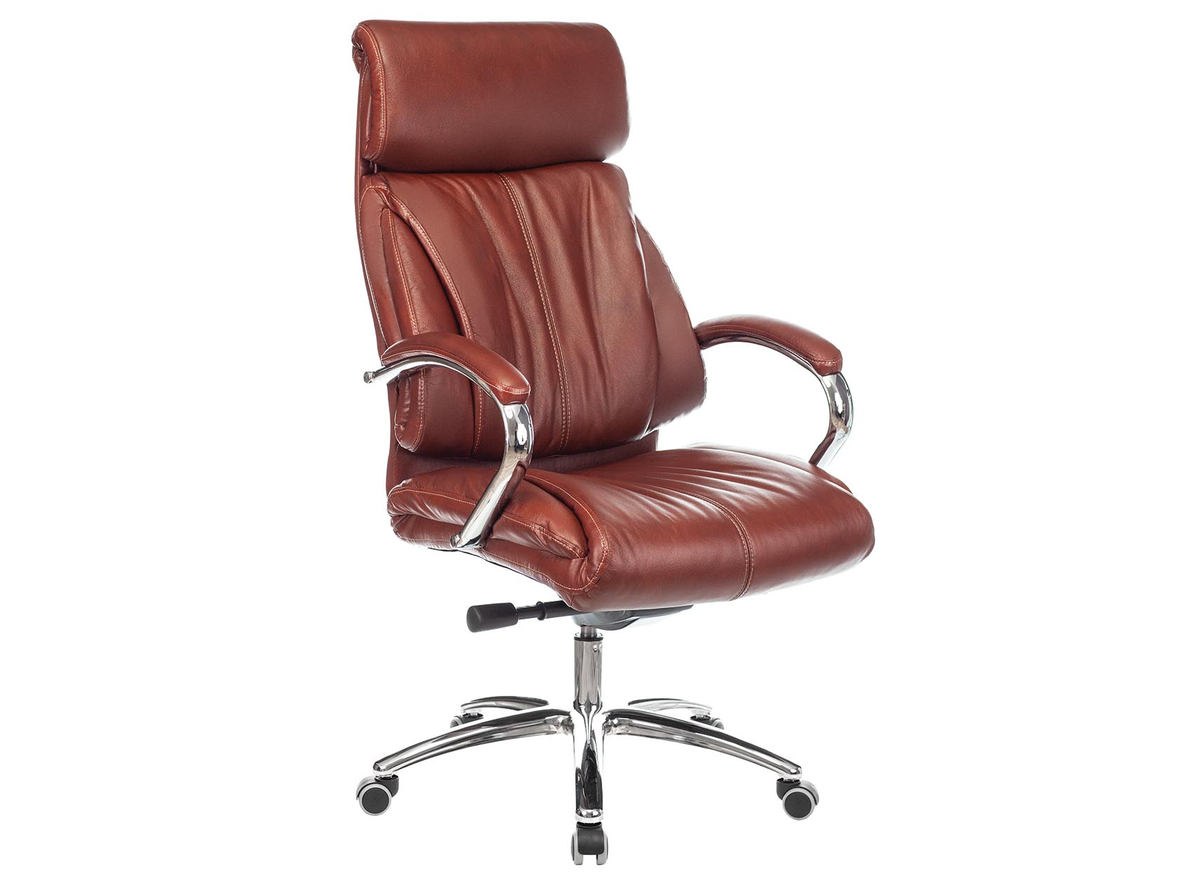Кресло руководителя Бограт Cветло-коричневый, кожа  