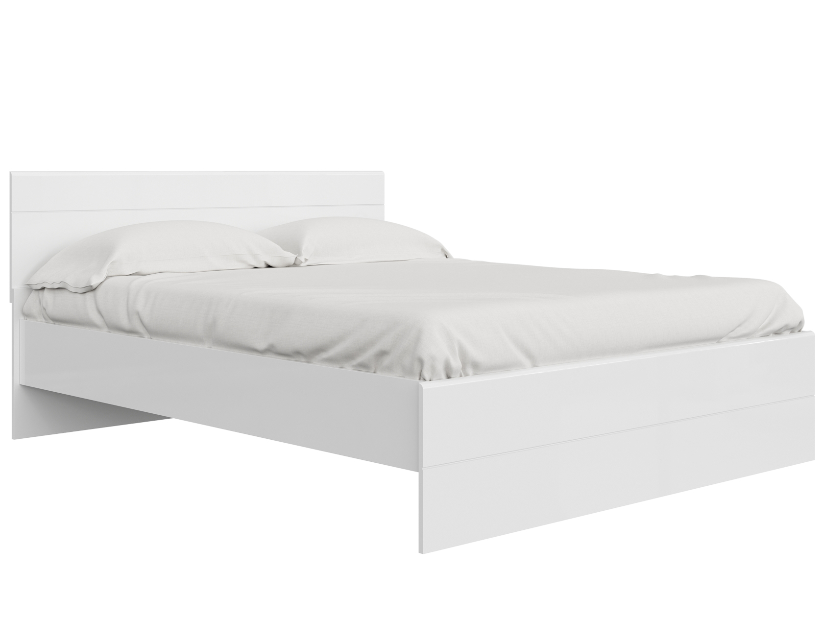 Двуспальная кровать Глосс Белый / Белый глянец 140х200 см