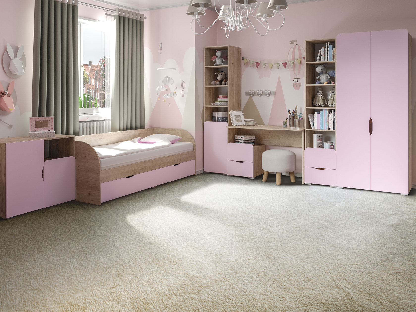 Комплект детской мебели Калейдоскоп Розовый  Астрахань