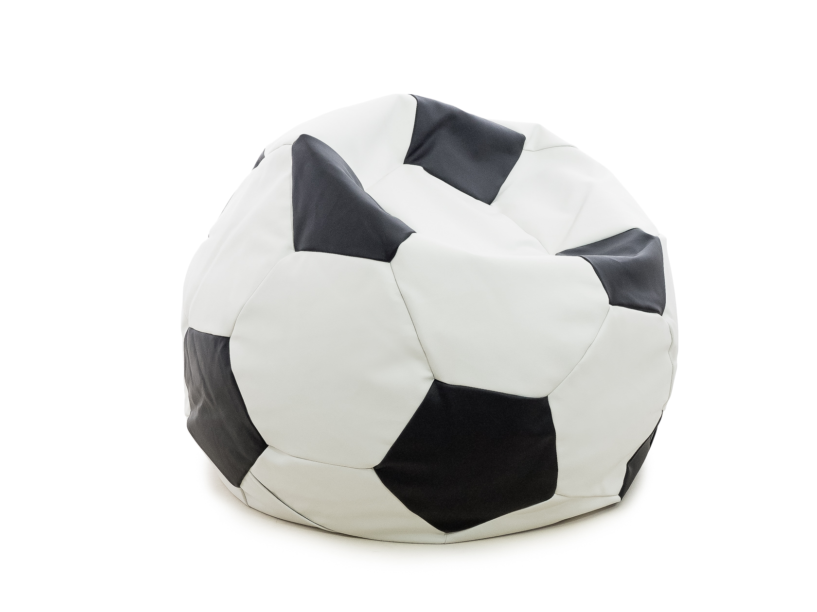 Кресло-мешок Мяч Бело-черная экокожа 9003230