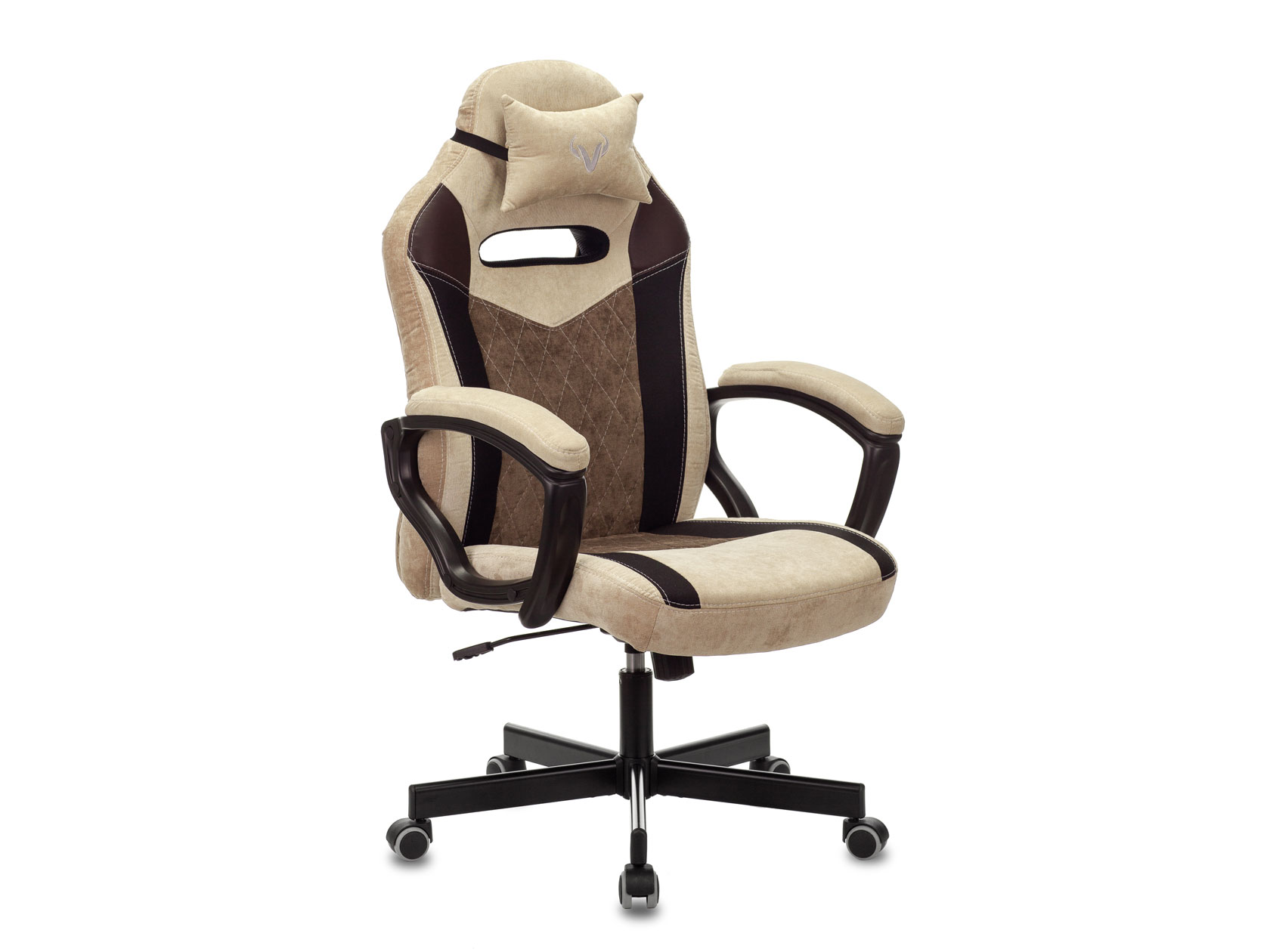 Игровое кресло Викинг-6 Коричневый, ткань/экокожа