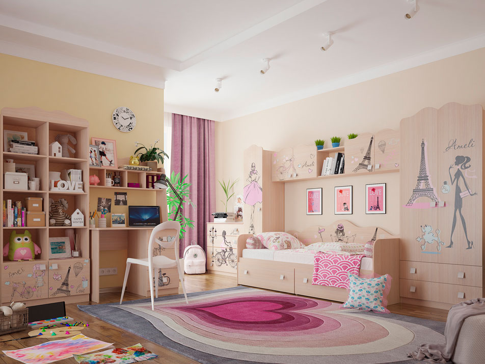 Комплект детской мебели Амели Дуб