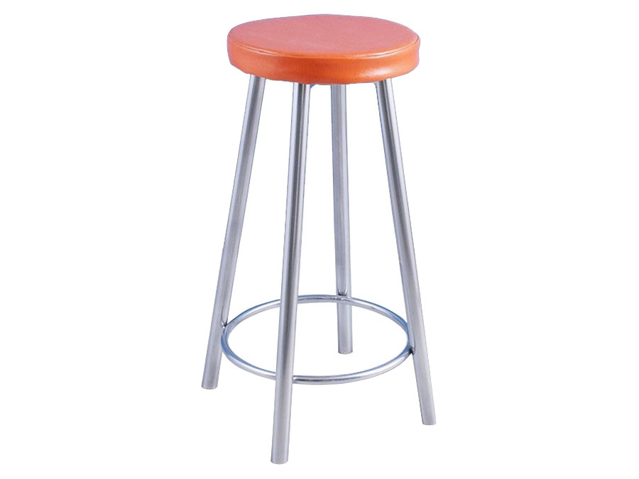 Барный стул Стиль Оранжевый, кожзам / металлик