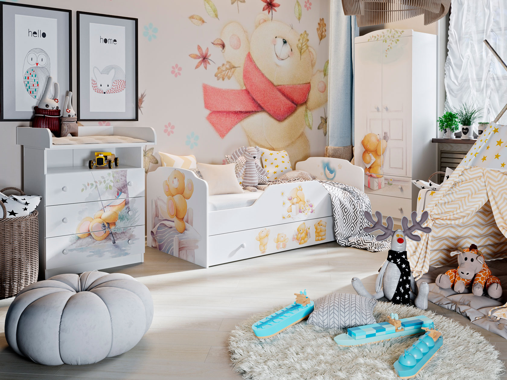 Комплект детской мебели Тедди Белый  Осинники